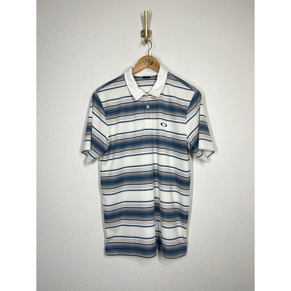 Oakley Short Sleeve Polo Shirt Mens Medium Striped